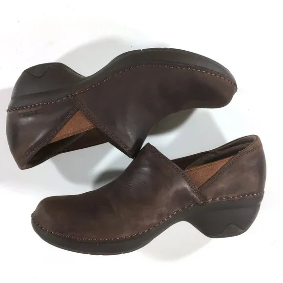 Merrell Emma Slip On Clogs Womens Size 9.5 Brunette Brown Leather J45650 - Picture 3 of 9